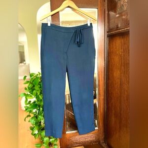 Zara Basic Navy Blue Tie-Waist Trousers – Size Medium. EUC.